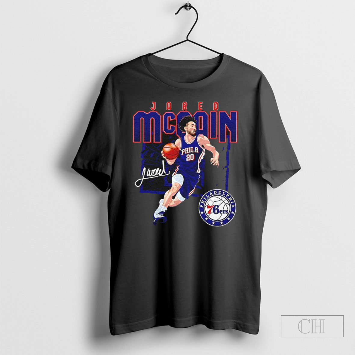 Jared Mccain Philadelphia 76ers Basketball Player Shattered Signature Shirt