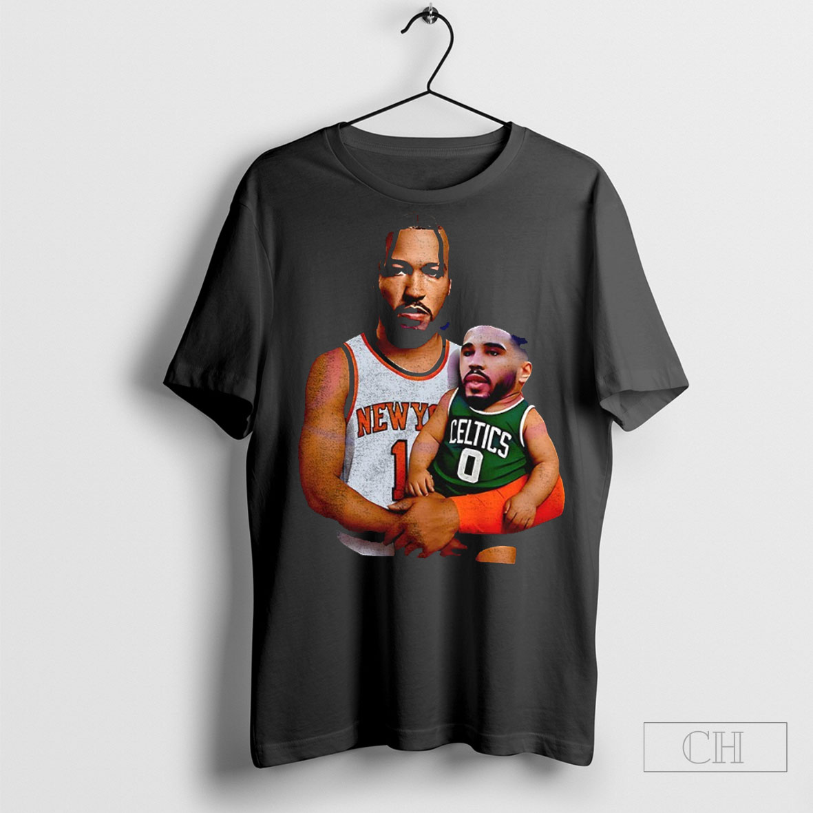 Jayson Tatum Carrying Baby Jalen Brunson New York Knicks X Boston Celtics 2025 Nba Playoffs Shirt
