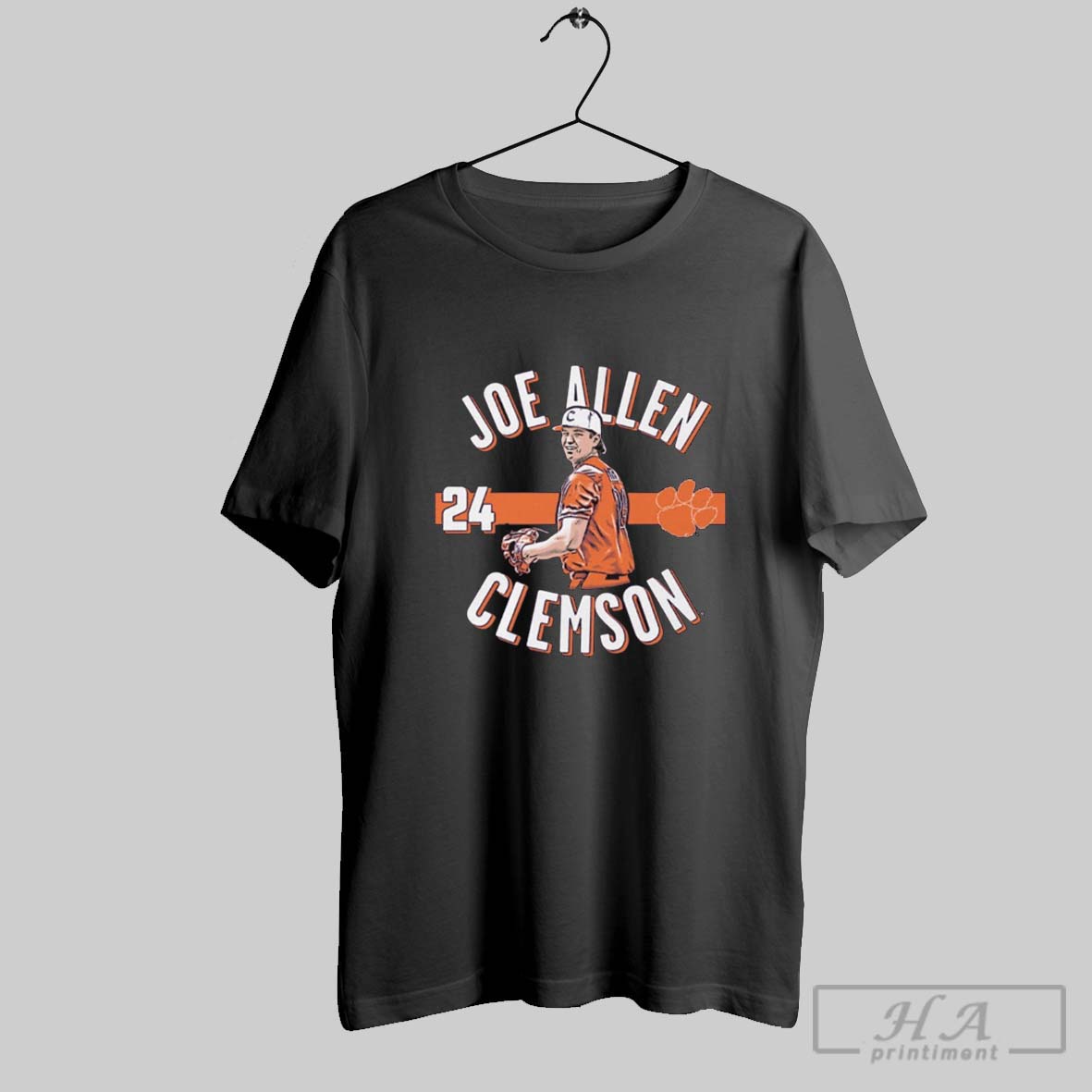 Joe Allen 24 Clemson Tigers Baseball Ncaa Division I Illustrated T Shirt