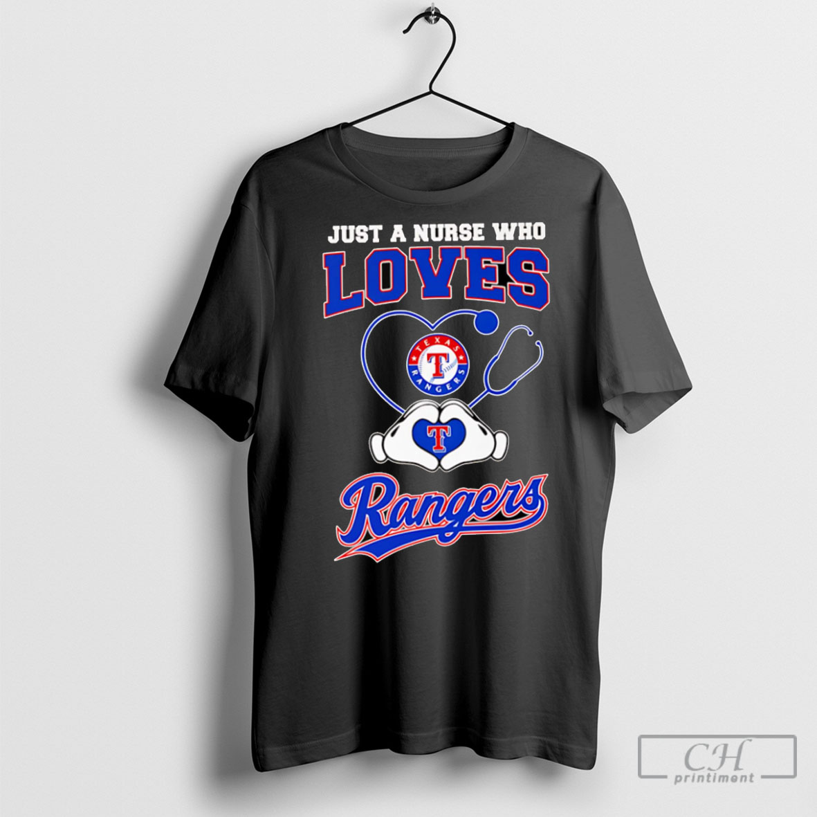 Just A Nurse Who Loves Texas Rangers Shirt