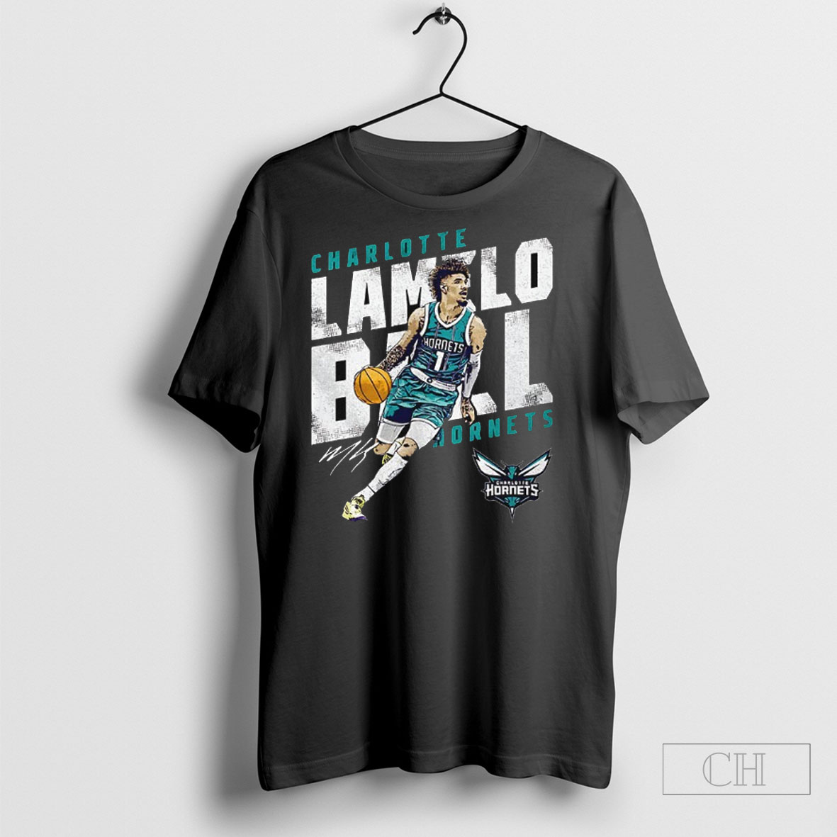 Lamelo Ball Charlotte Hornets Basketball Player Slant Signature Shirt