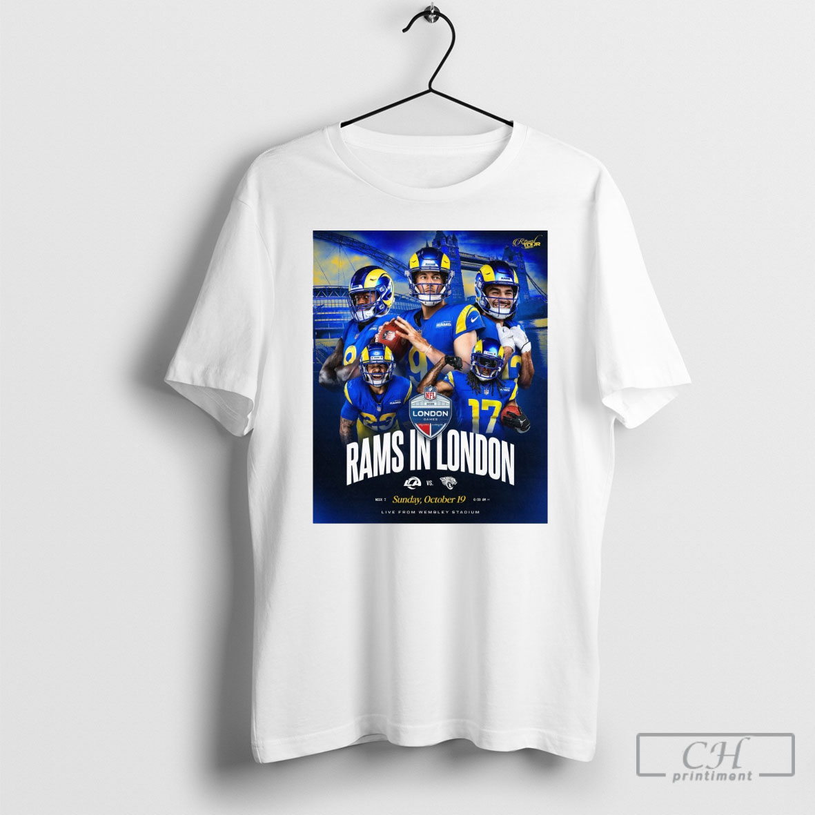 Los Angeles Rams Vs Jacksonville Jaguars In London Week 7 Sunday October 19 2025 Poster Tee Shirt Sweatshirt