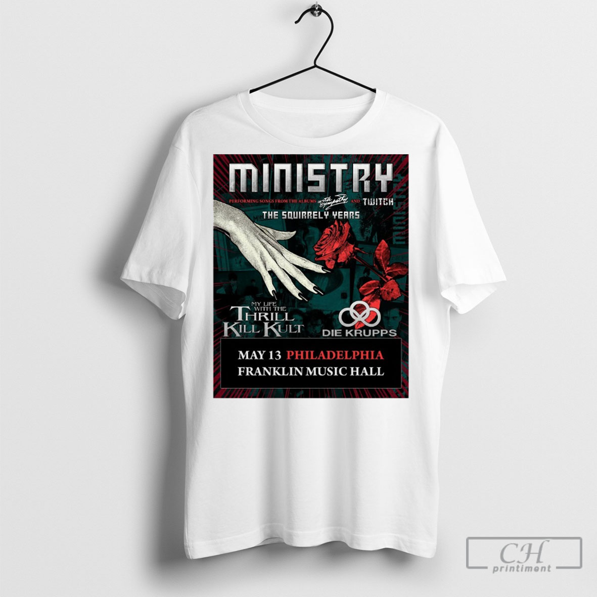 Ministry Performing Songs From The Albums Minthe Squirrely Years May 13 2025 Philadelphia Franklin Music Hall Tee Shirt Sweatshirt