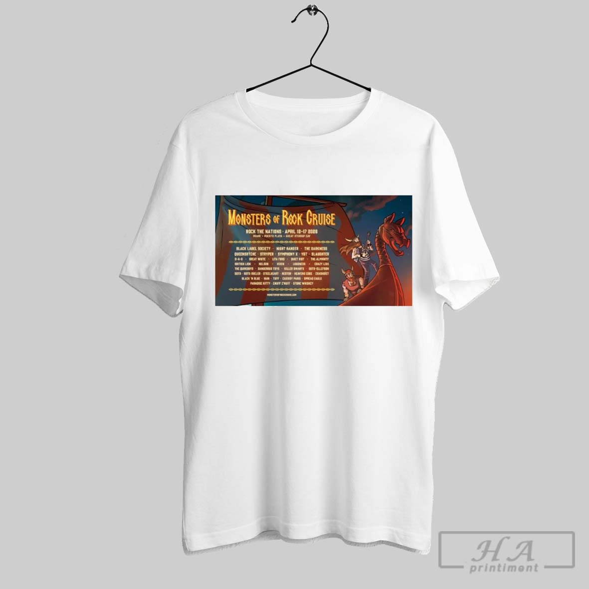 Monsters Of Rock Cruise Rock The Nations April 12 17 2026 Miami Puerto Plata Great Stirrup Cay Poster T Shirt