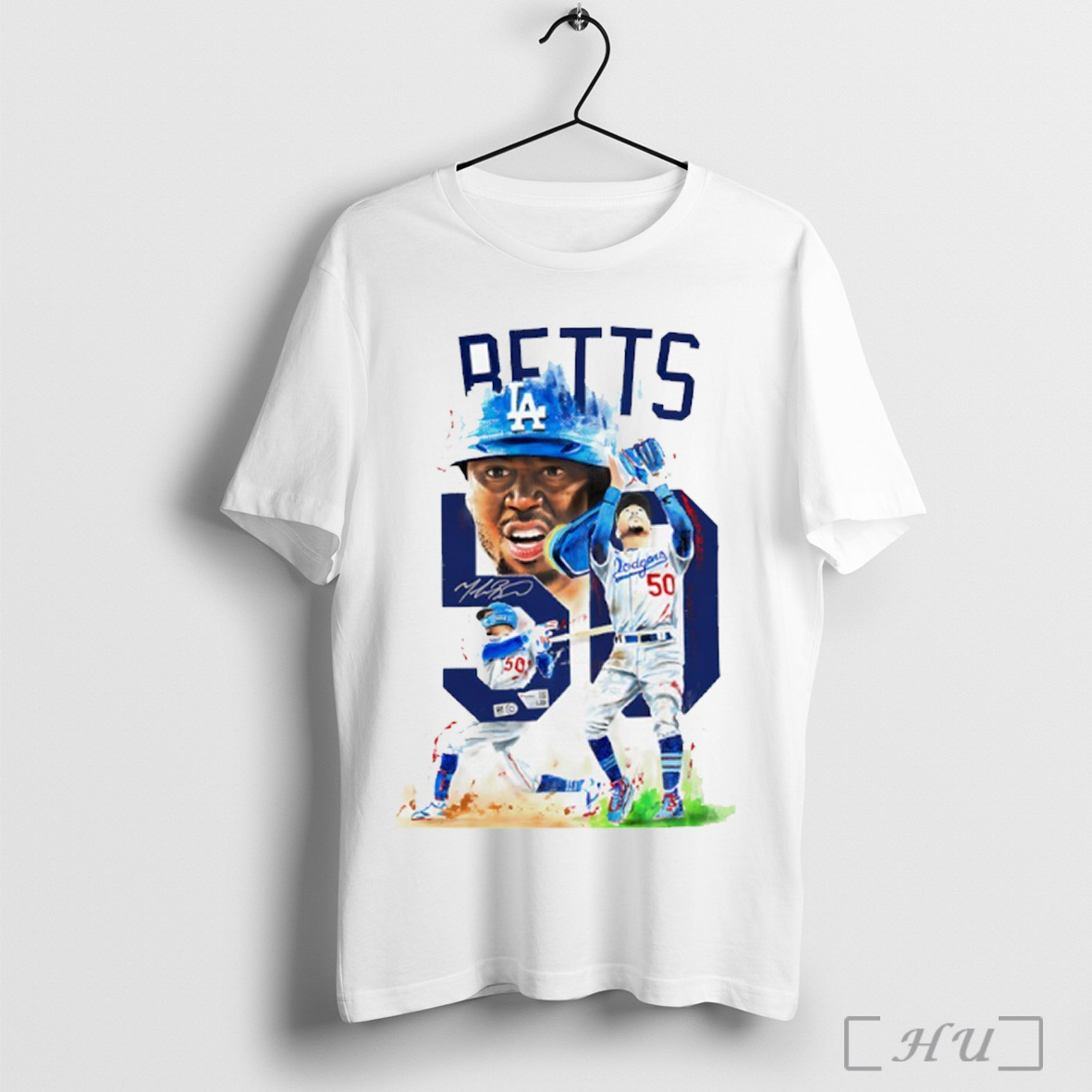Mookie Betts Los Angeles Dodgers 50 Signature Art T Shirt Sweatshirt