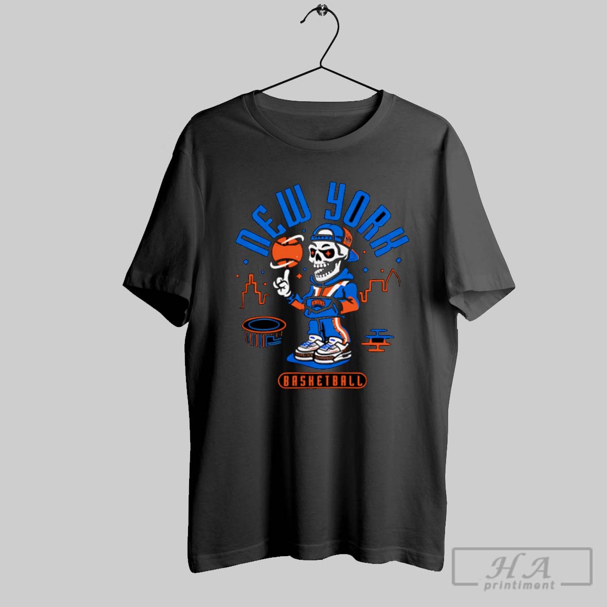 New York Knicks Basketball Hiphop Skeleton Shirt