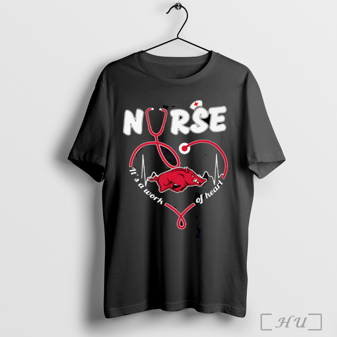 Nurse Its A Work Of Heart Arkansas Razorbacks T Shirt Sweatshirt