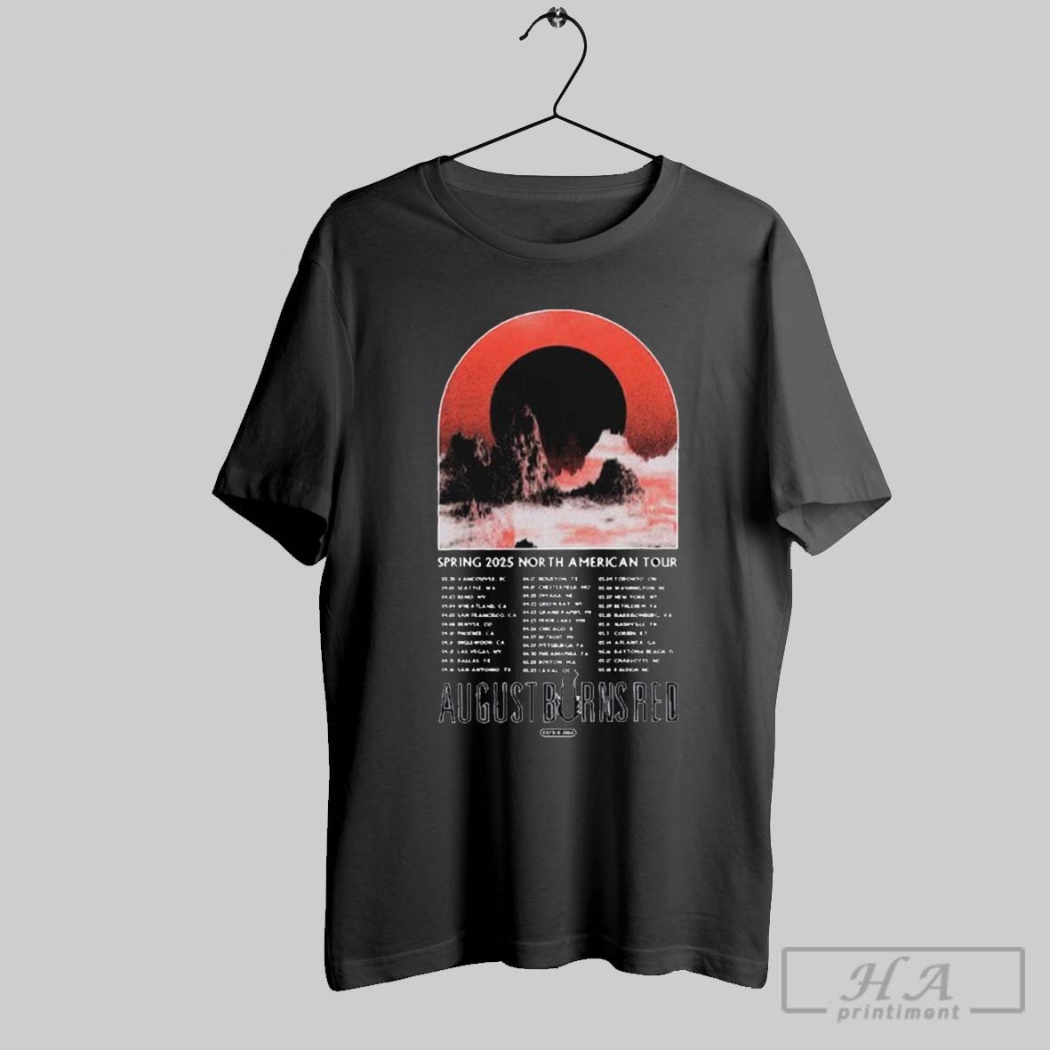 Official August Burns Red Mountains North American Spring Tour 2025 T Shirt