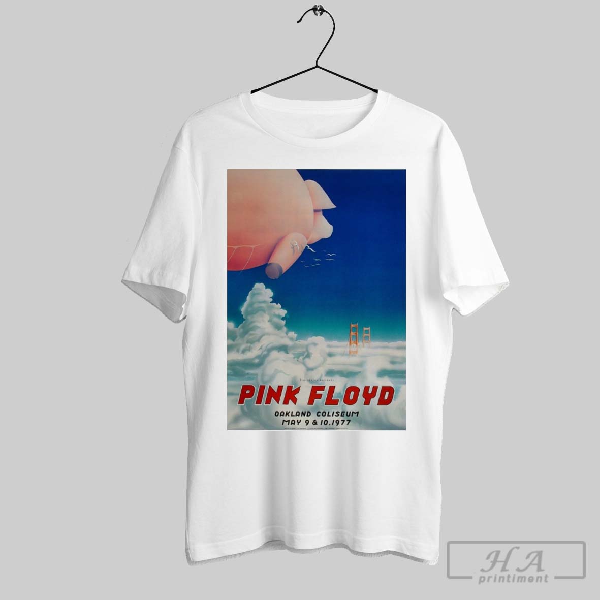 Official Bill Graham Presents Pink Floyd Oakland Coliseum May 9 10 1977 Poster T Shirt