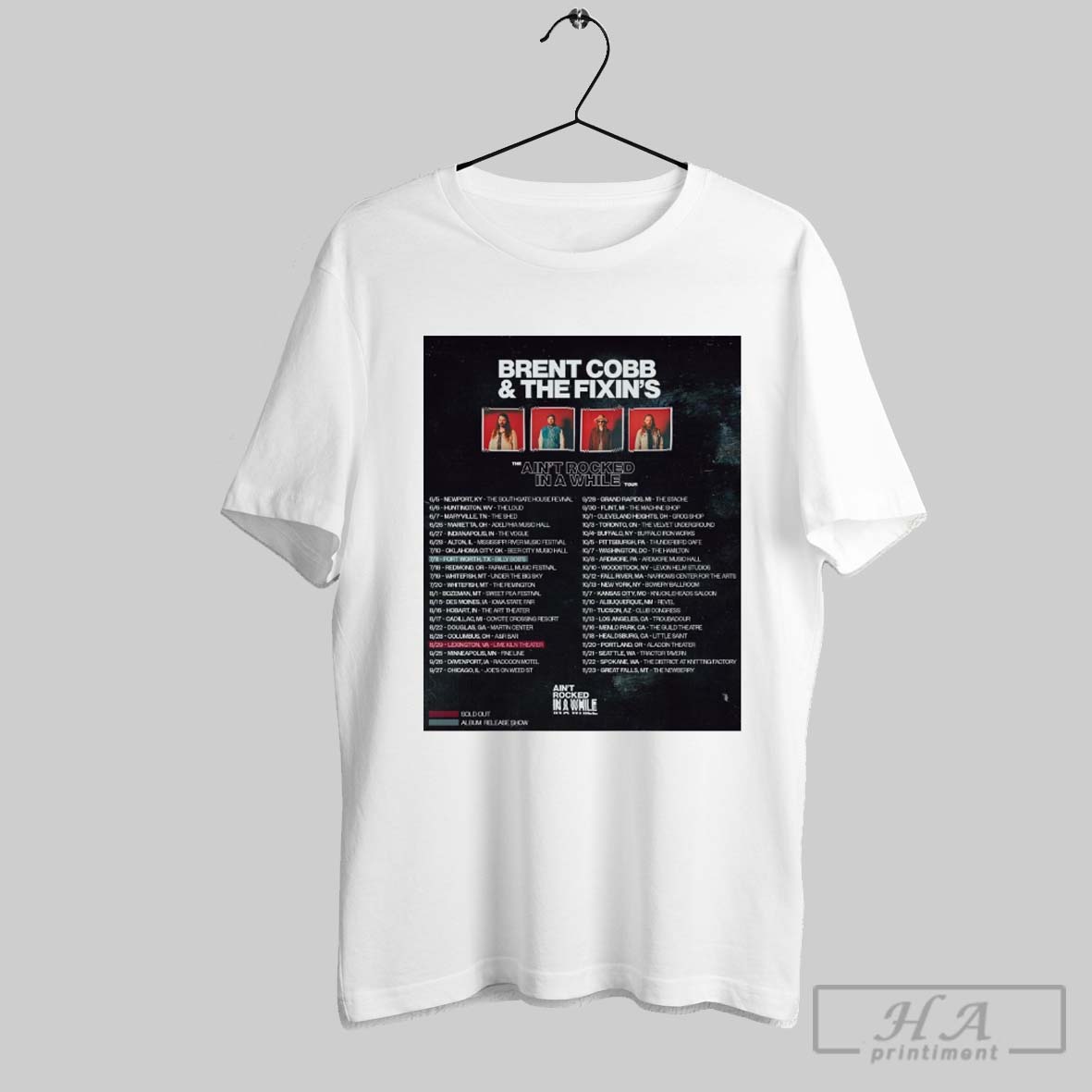 Official Brent Cobb The Fixins The Aint Rocked In A While Tour 6 5 2025 Newport Ky The Southgate House Revival Poster T Shirt
