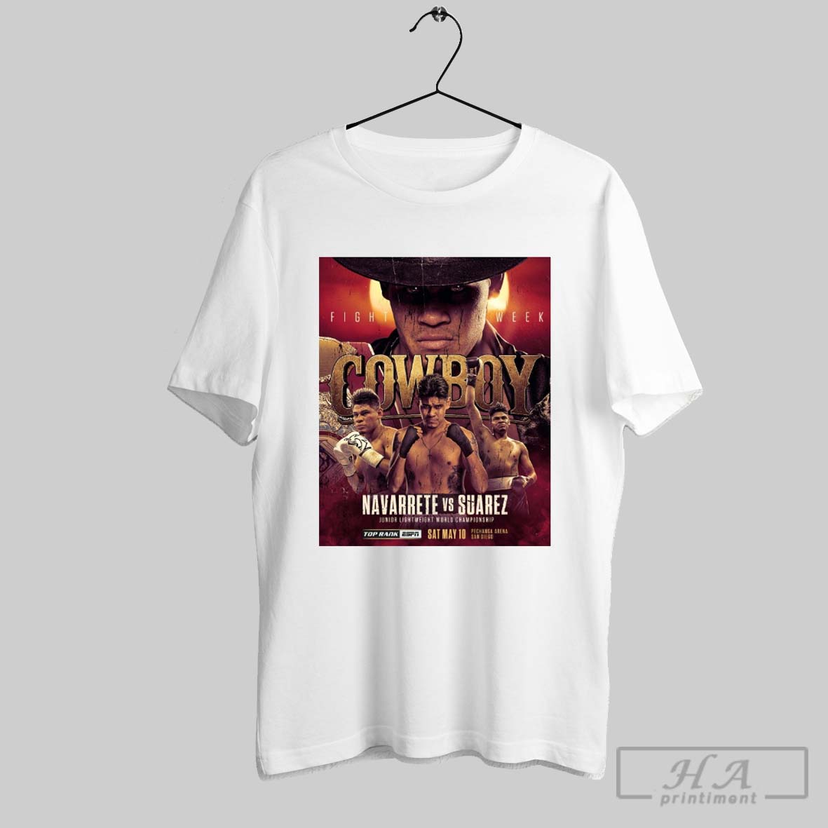 Official Cowboy Fight Week Navarrete Vs Suarez Junior Lightweight World Championship May 10 2025 Poster T Shirt