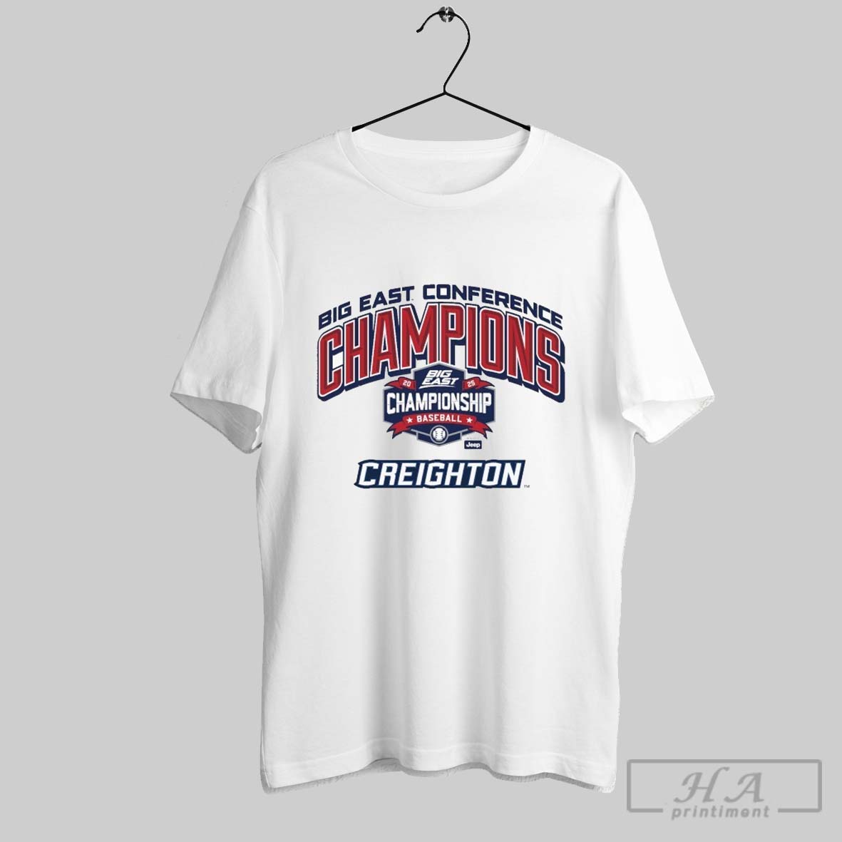 Official Creighton Bluejays Big East Conference Champions 2025 Championship Baseball Jeep T Shirts