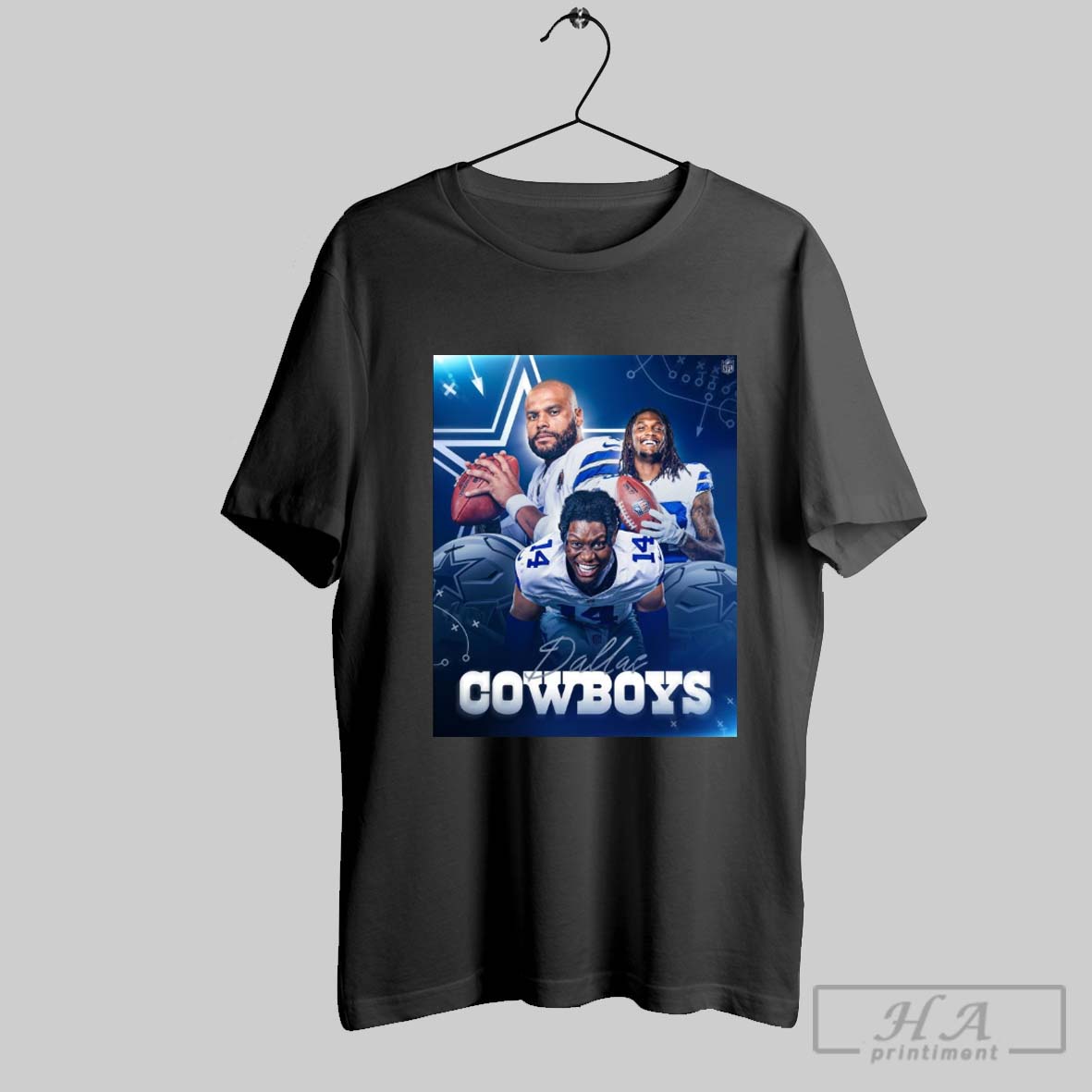 Official Dallas Cowboy Ceedee Lamb Dak Prescott Theres A New Trio In Dallas Poster T Shirt