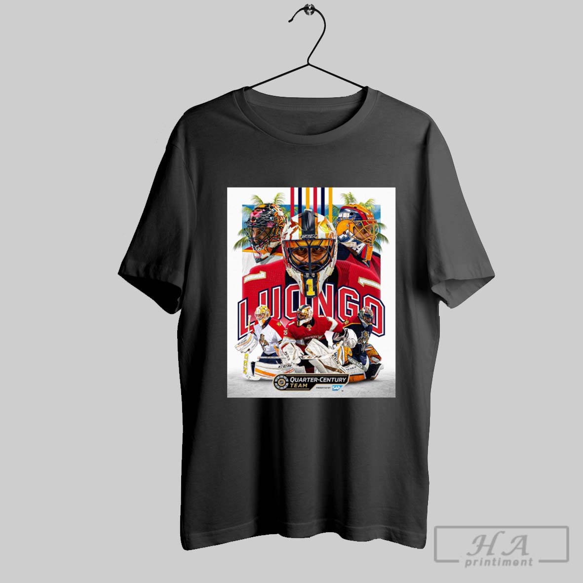 Official Florida Panthers Congrats Roberto Luongo No 1 On Being Named To The Nhl Quarter Century Team Poster T Shirt