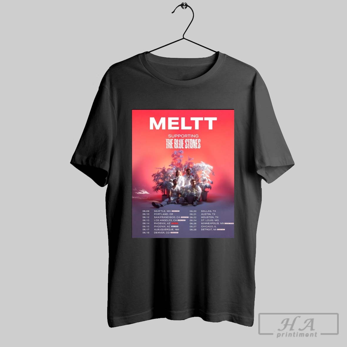 Official Meltt Supporting The Blue Stones 06 08 Seattle Wa 06 10 Portland Or 06 12 San Francisco Ca Poster T Shirt