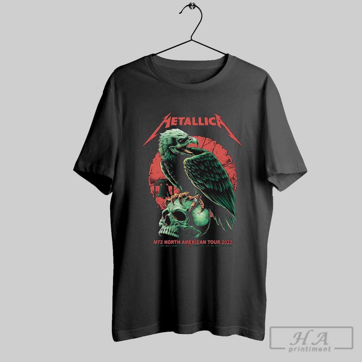 Official Metallica M72 North American Tour 2025 Columbus Philadelphia Tampa Houston Red Edtion T Shirt