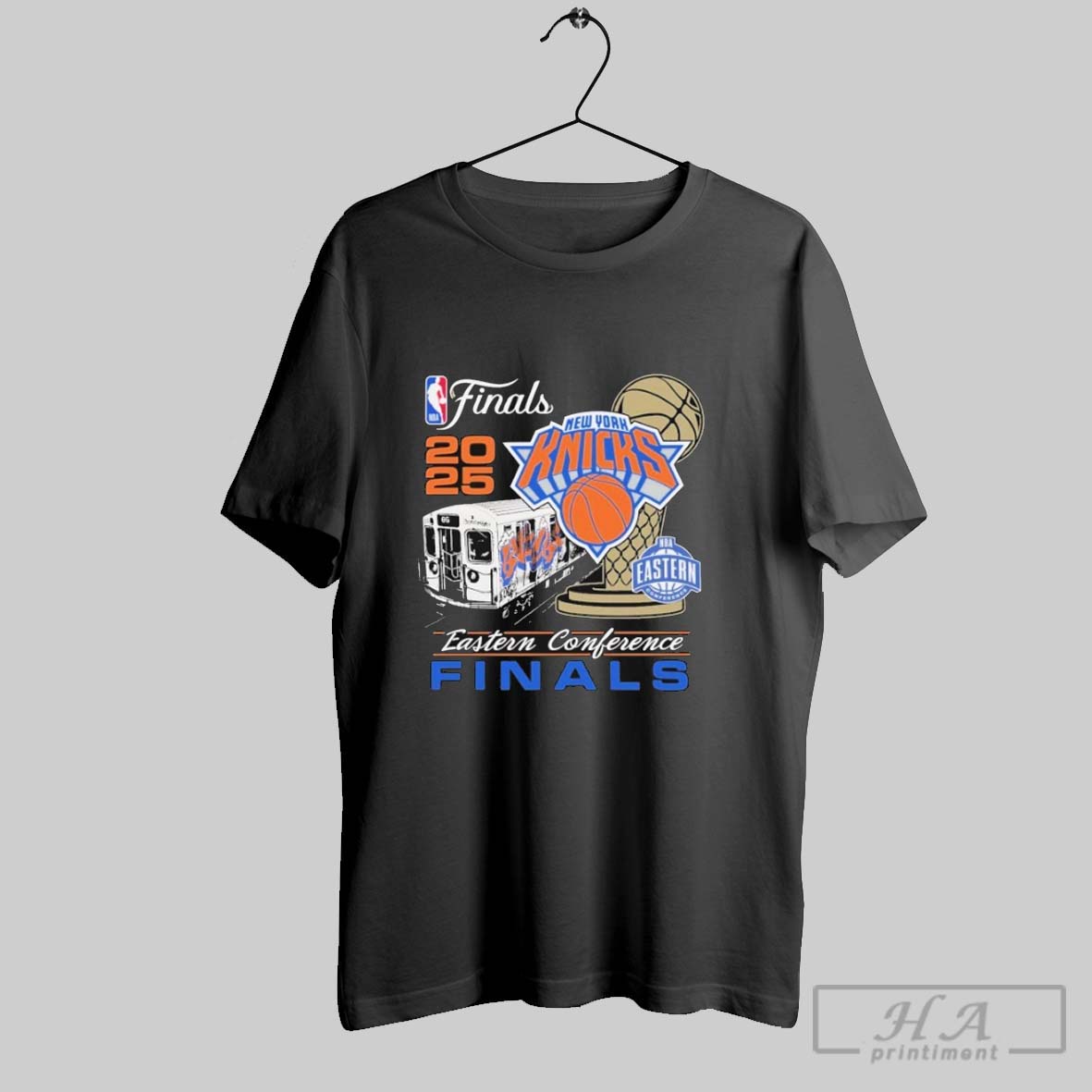 Official New York Knicks 2025 Nba Eastern Conference Finals Train Trophy T Shirts