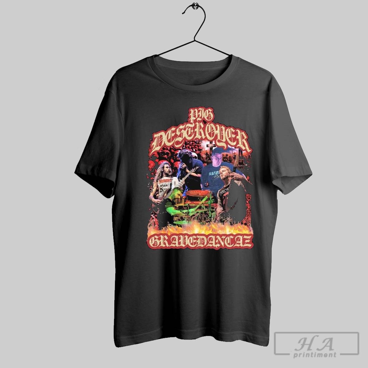 Official Pig Destroyer Gravedancaz Graphic 2025 T Shirt
