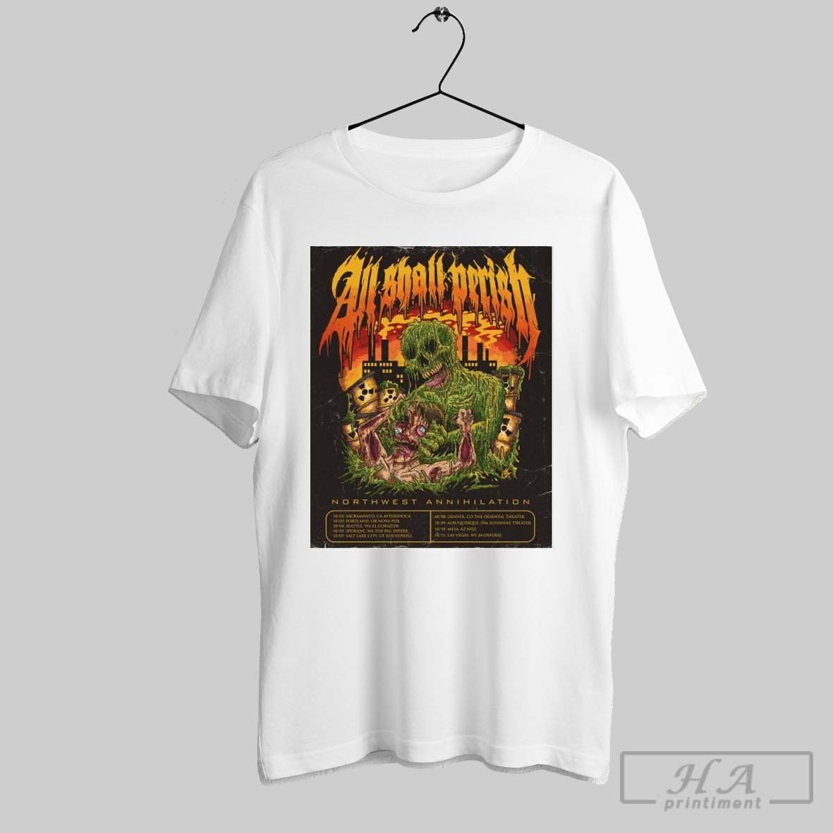 Official Poster All Shall Perish Sunshine Theater Northwest Annihilation Oct 2025 T Shirt