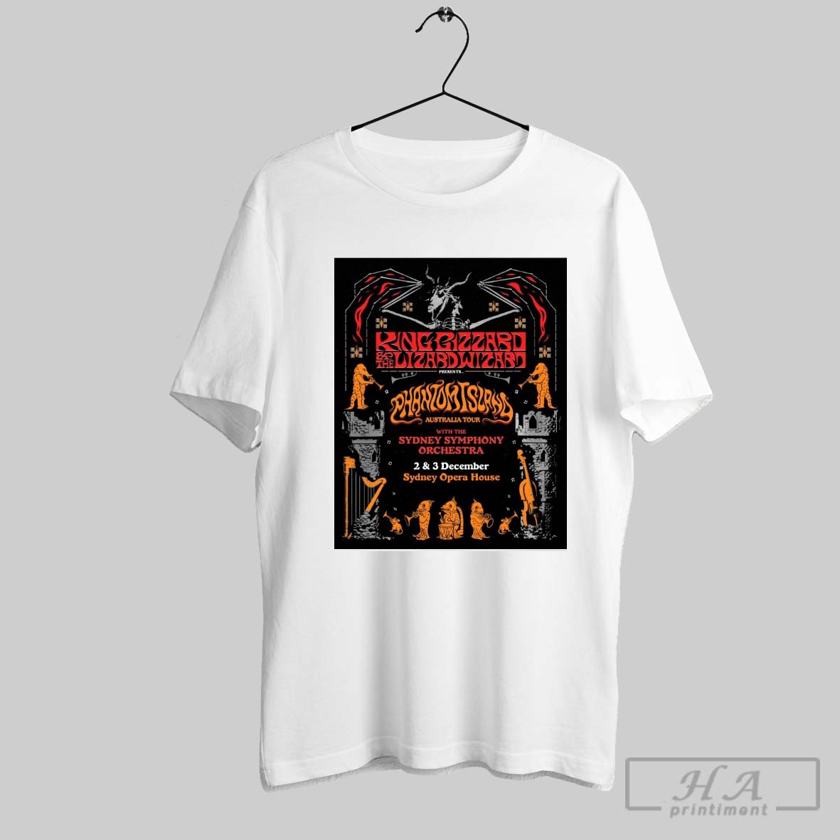 Official Poster King Gizzard The Lizard Wizard Phantom Island Australia Show 2 3 December 2025 Sydney Opera House T Shirt