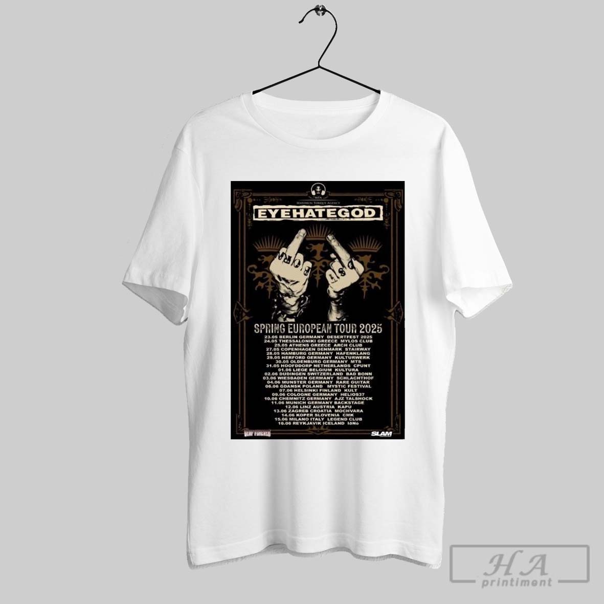 Official Poster Maximum Torque Agency Eyehategod Spring European Tour 2025 Dates T Shirt