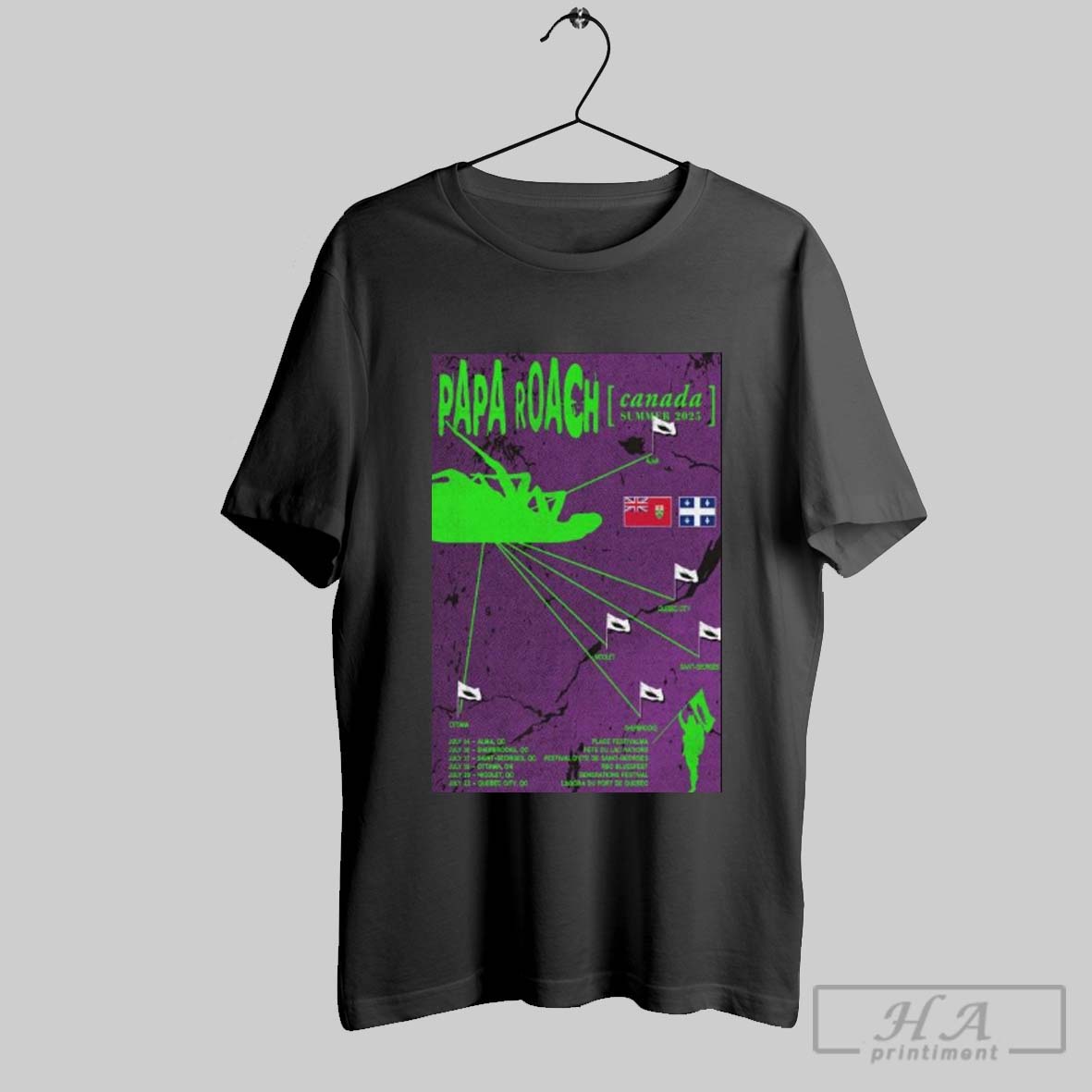 Official Poster Papa Roach Canada Summer Tour 2025 T Shirt
