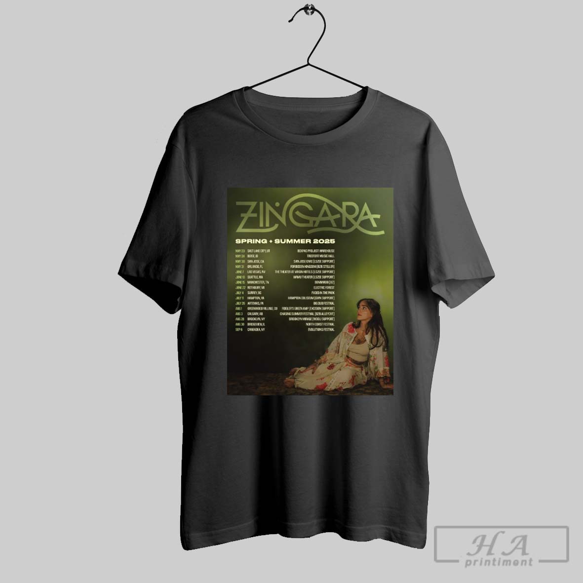 Official Poster Zingara Spring Summer Tour 2025 May 23 Salt Lake City Ut Boxpac Project Warehouse T Shirt