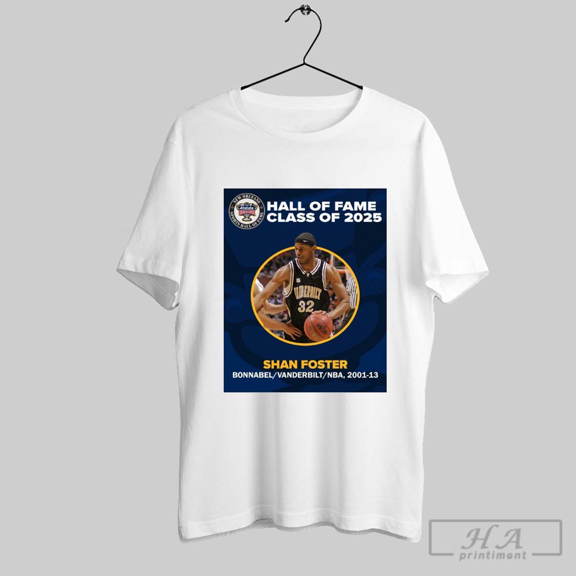 Official Shan Foster Bonnabel Vanderbilt 2001 13 Allstate Sugar Bowl New Orleans Sports Hall Of Fame Class Of 2025 Poster T Shirt