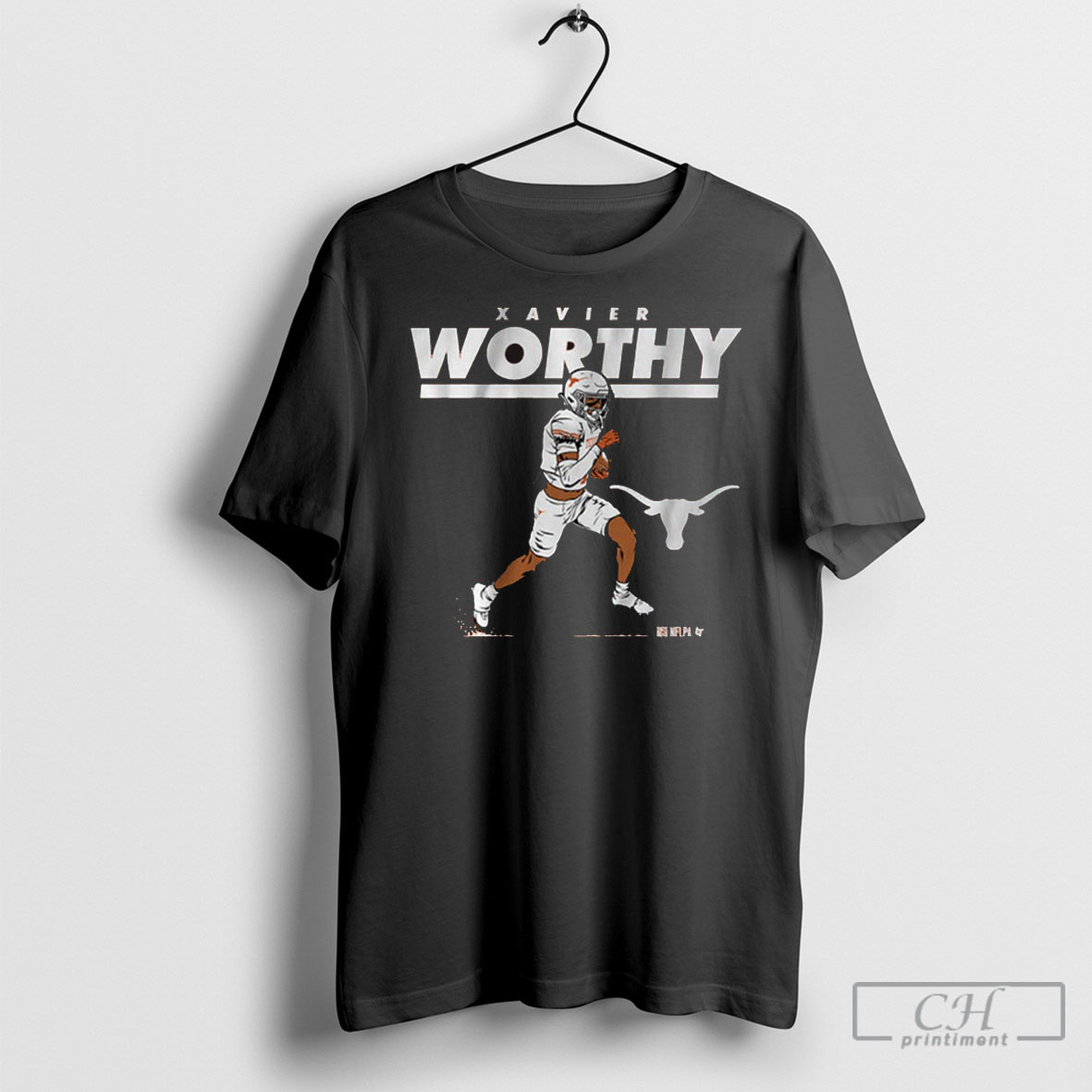 Official Texas Longhorn Football Ncaa Xavier Worthy Superstar Pose T Shirt