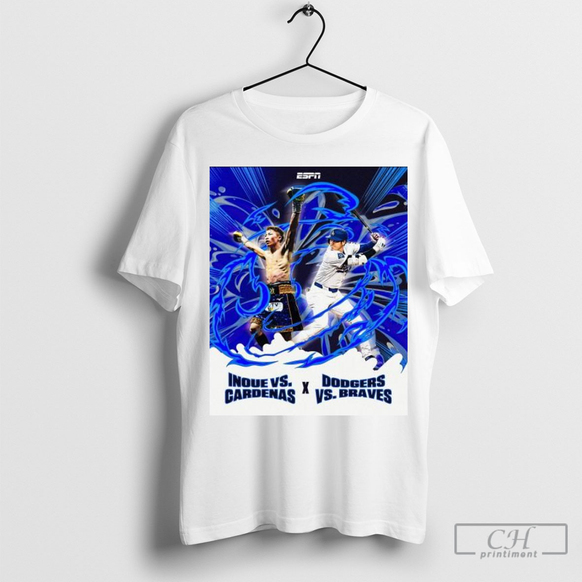 Official The Monster Mashup Inoue Vs Cardenas X Los Angeles Dodgers Vs Braves T Shirt