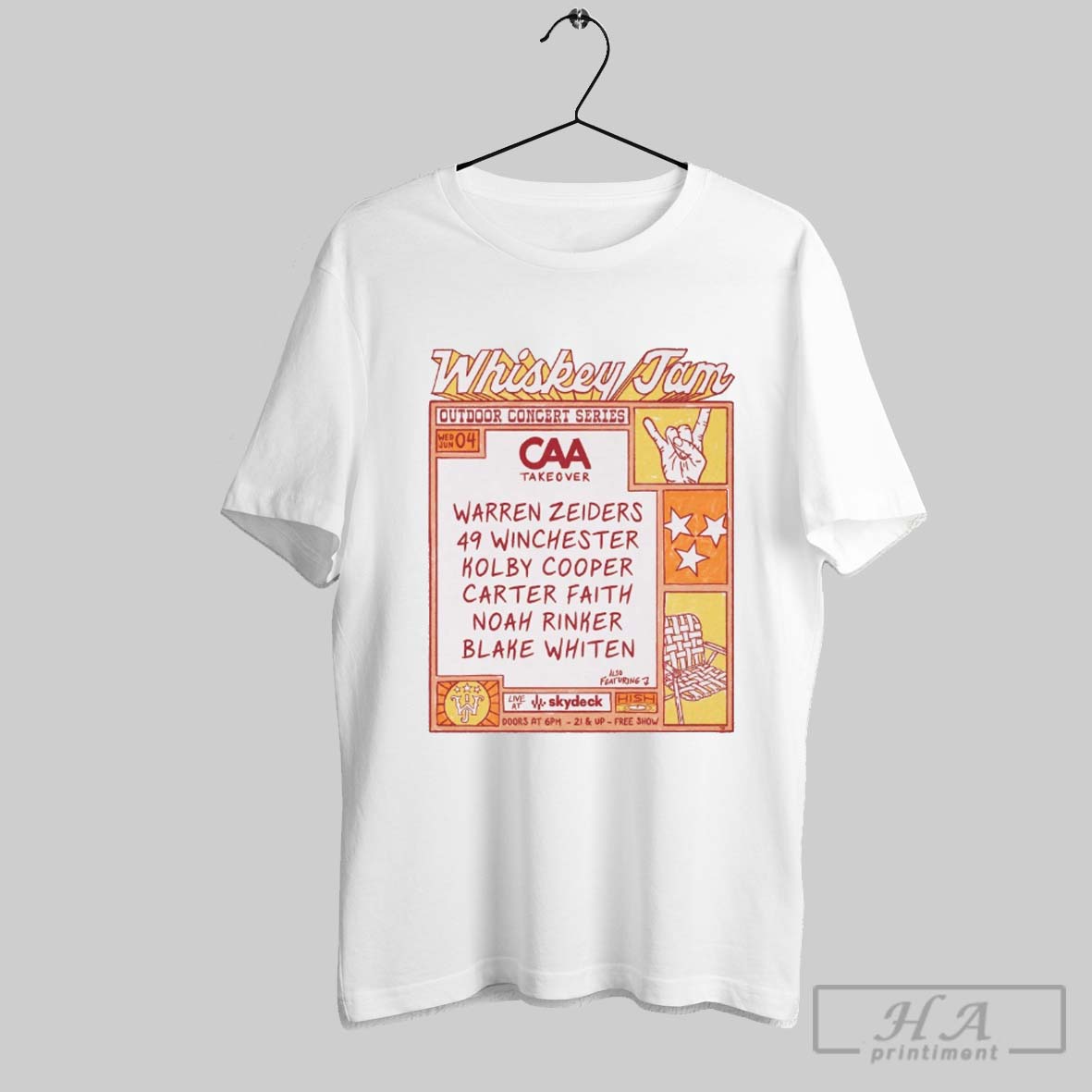 Official Whiskey Jam Out Door Concert Caa Takeover Warren Zeiders 49 Winchester Kolby Cooper June 4th 2025 T Shirt