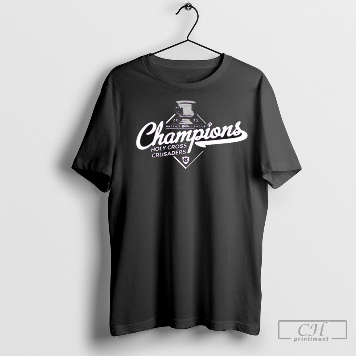 Officialholy Cross Crusaders 2025 Patriot League Champions Trophy Logo Tee Shirt Sweatshirt