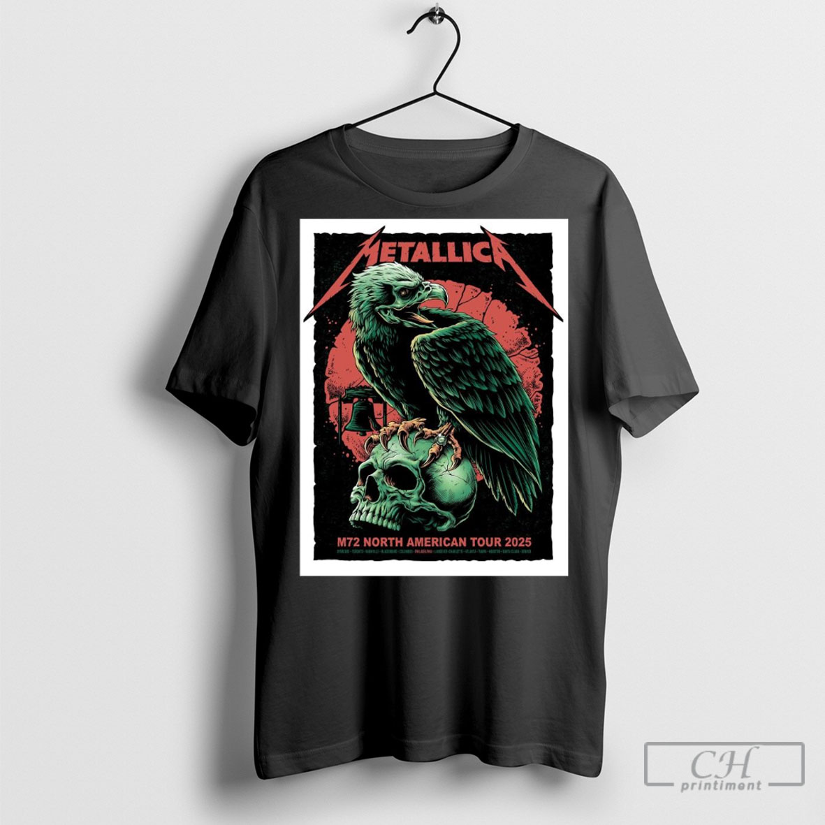 Officialmetallica M72 North American Tour 2025 In Columbus Philadelphia Tampa Houston Poster Tee Shirt Sweatshirt