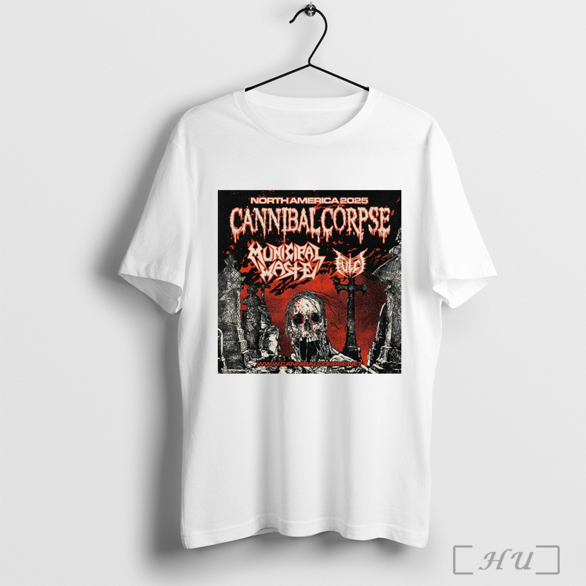 Officials Cannibal Corpse 2025 North American Headlining Tour With Municipal Waste And Fulci Poster T Shirt Sweatshirt