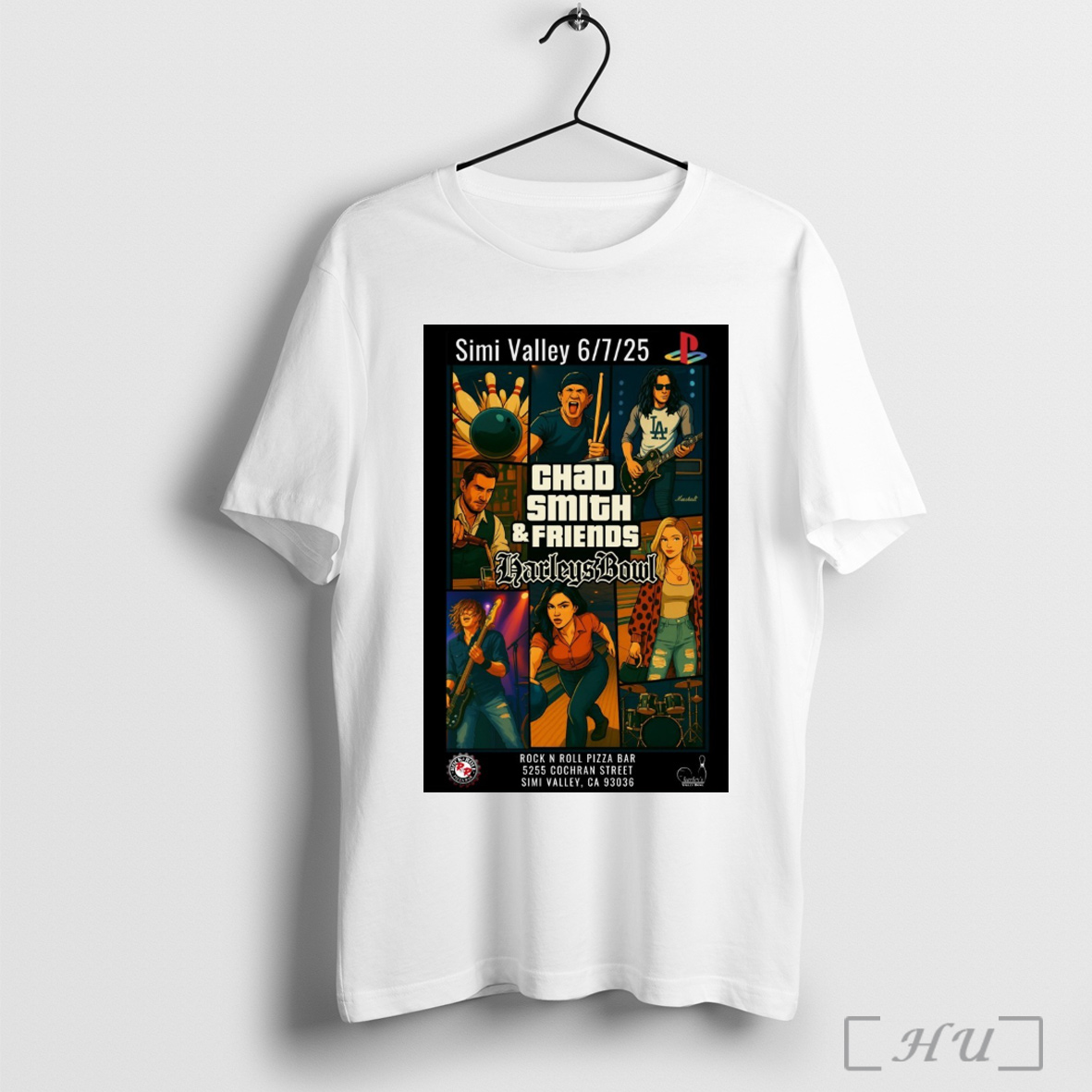 Officials Chad Smith Friends Harleys Bowl Rock N Roll Pizza Bar Simi Valley 6 7 2025 Poster T Shirt Sweatshirt