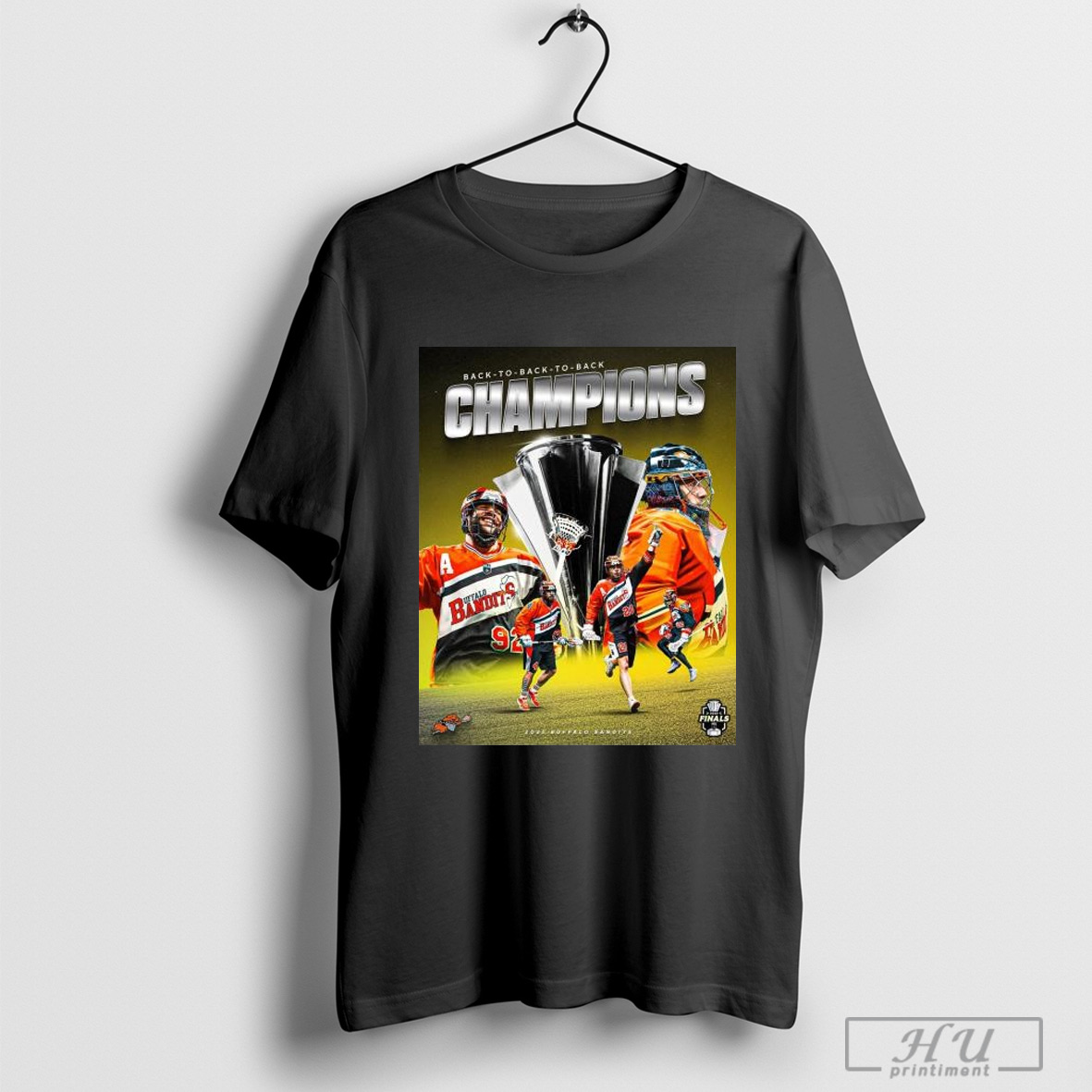 Officials Poster Back To Back To Back Champions 2025 Buffalo Bandits Three Peat T Shirt Sweatshirt