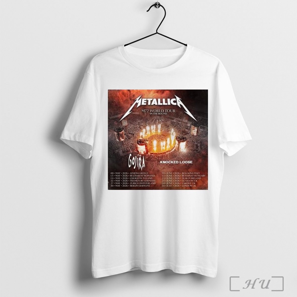 Officials Poster Metallica M72 World Tour In The Round With Gojira Knocked Loose 2026 T Shirt Sweatshirt