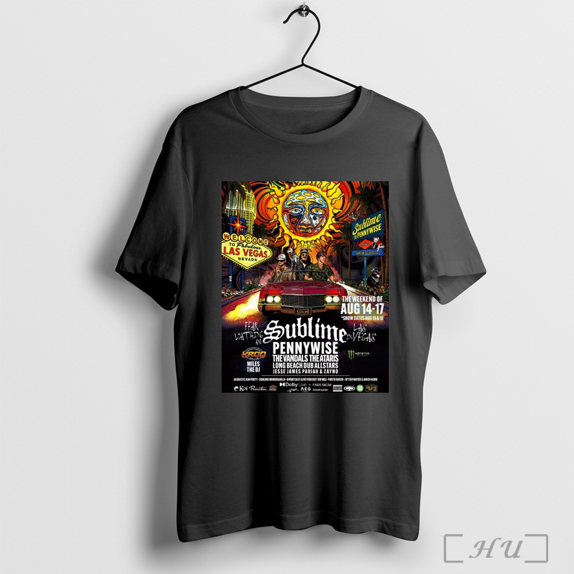 Officials Poster Sublime Welcome To Las Vegas Nevada The Weekend Of August 14 17 2025 Tour T Shirt Sweatshirt