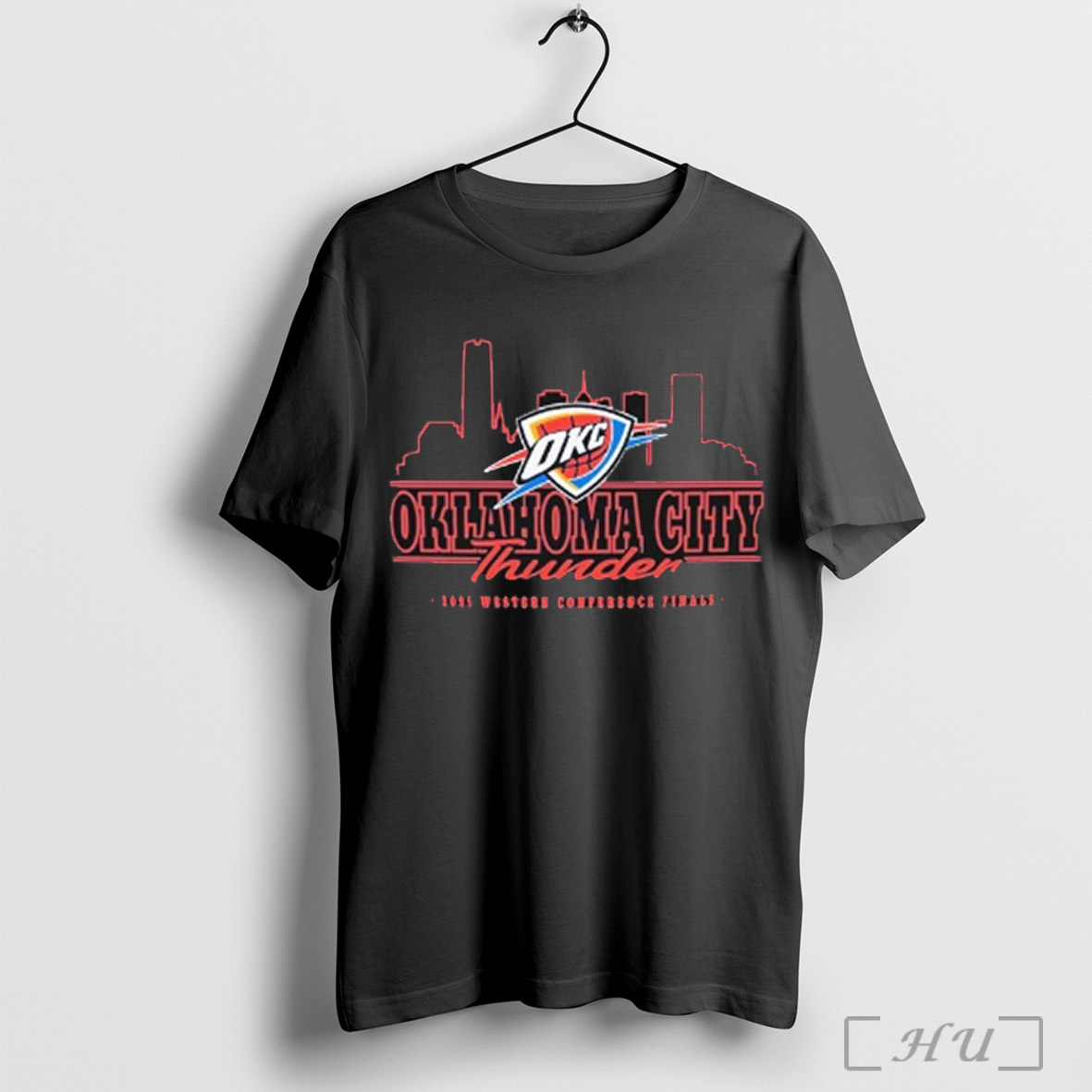 Oklahoma City Thunder 2025 Western Conference Finals Nba Skyline T Shirt Sweatshirt