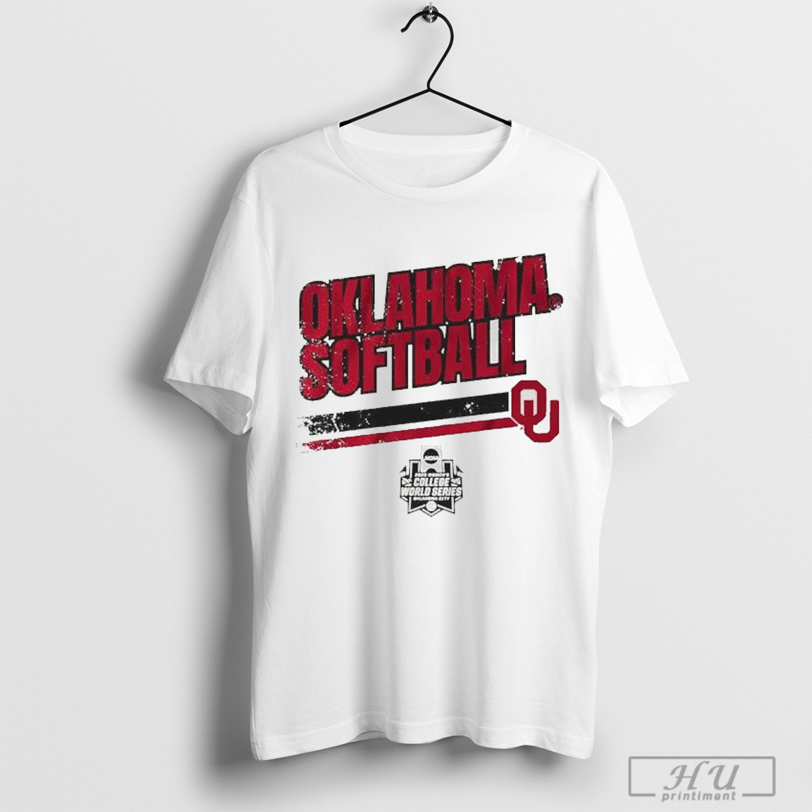 Oklahoma Sooners Softball Womens Ncaa College World Series Stripe T Shirt Sweatshirt