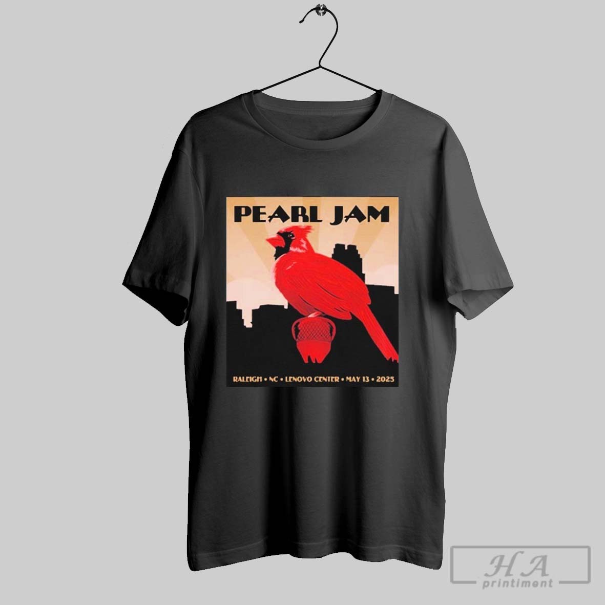Pearl Jam Raleigh North Carolina 2025 Night 2 Event At Lenovo Center On May 13 2025 Northern Cardinal T Shirts
