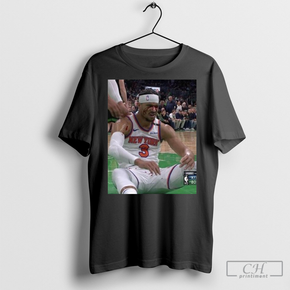 Photos Of Josh Hart After Getting Elbowed In The Face New York Knicks Tee Shirt Sweatshirt