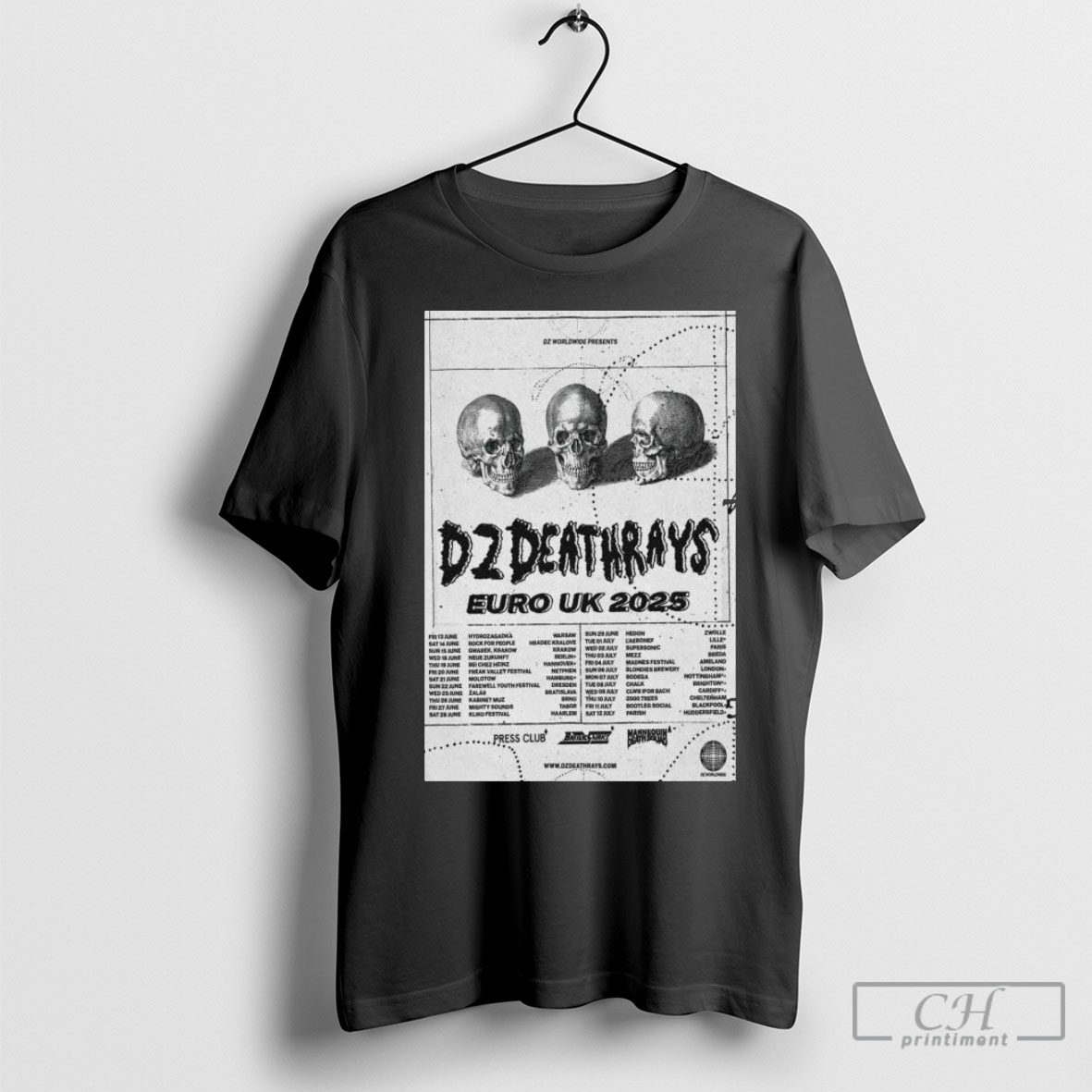 Poster Dz Deathrays Euro Uk Tour 2025 Tee Shirt Sweatshirt