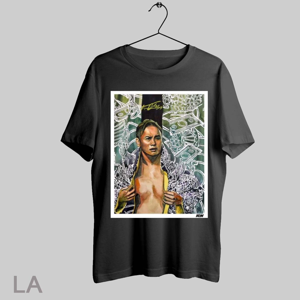Poster The Art Of Rob Schamberger Kazuchika Okada Aew Signature Shirt