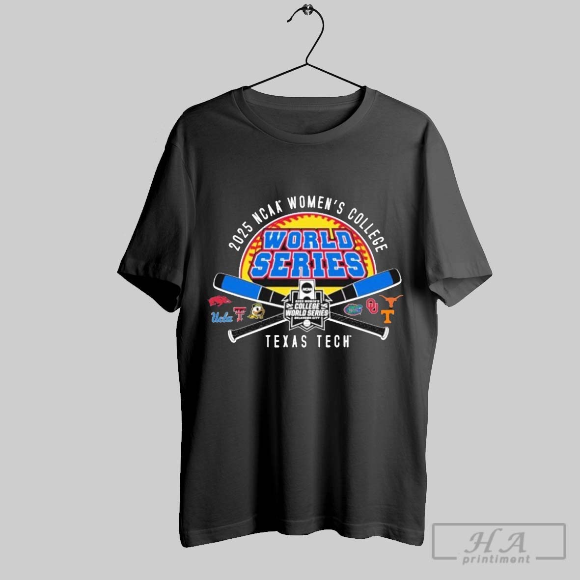 Texas Tech Red Raiders Ncaa 2025 Softball College World Series Cross Bats T Shirts
