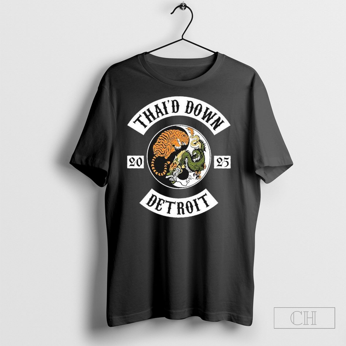 Thatd Tied Down Detroit Whispers Tiger Dragon 2025 T Shirt