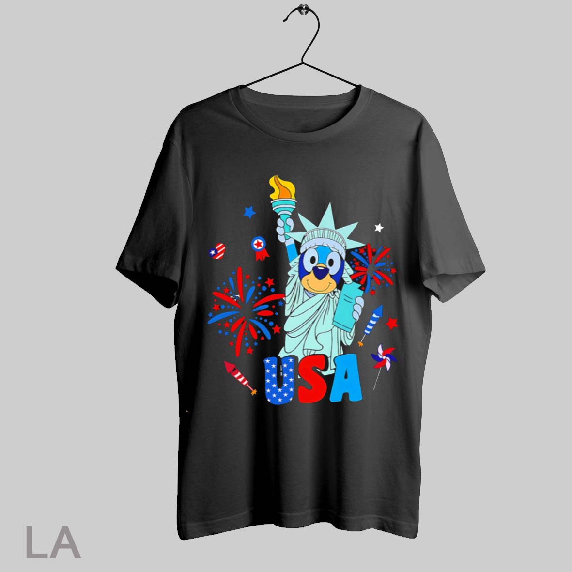 Top Bluey 4th Of July Statue Of Liberty Usa T Shirt Sweatshirt Hoodie Shirt