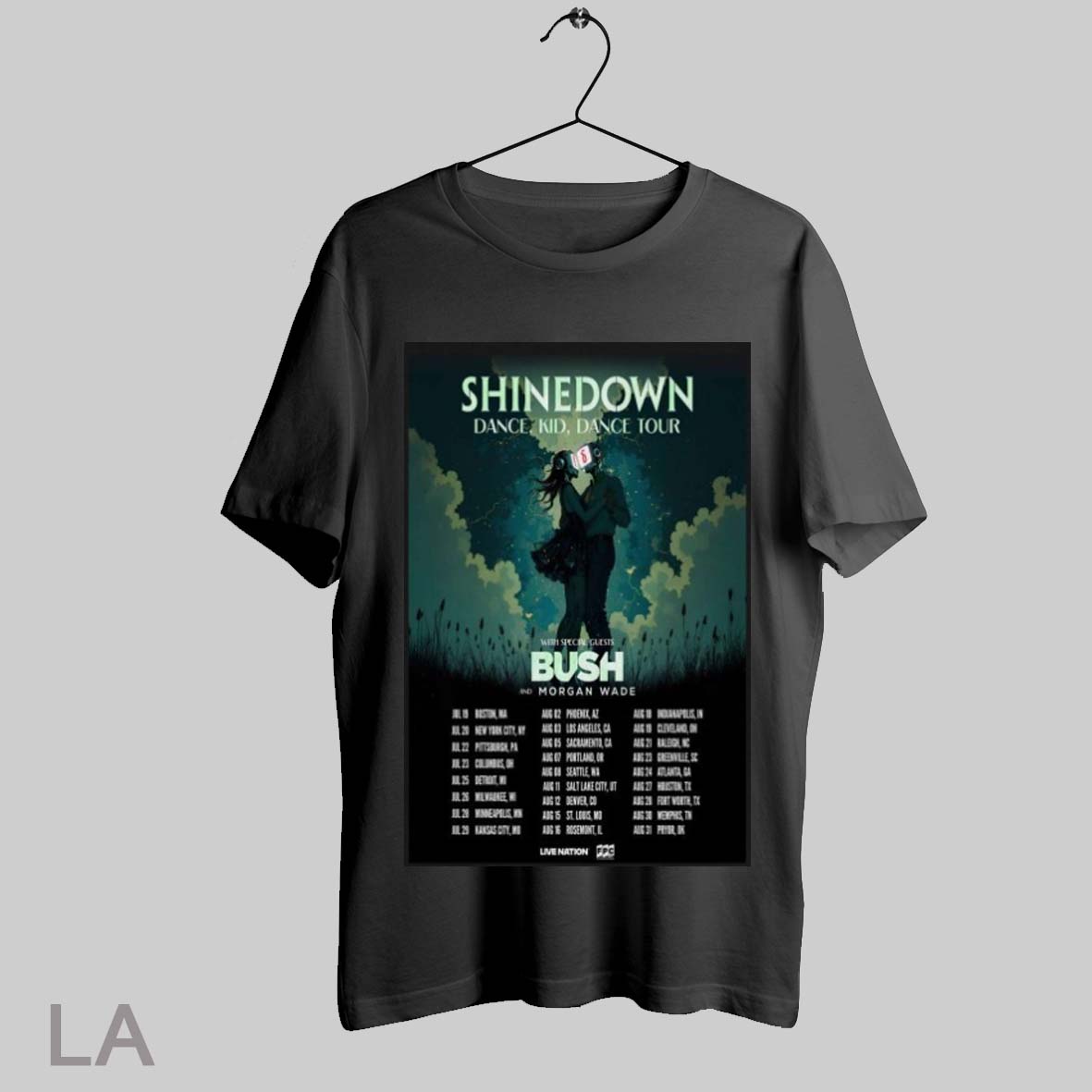 Top Shinedown Dance Kid Dance Us Tour Dates 2025 Morgan Wade Robot T Shirt Sweatshirt Hoodie Shirt