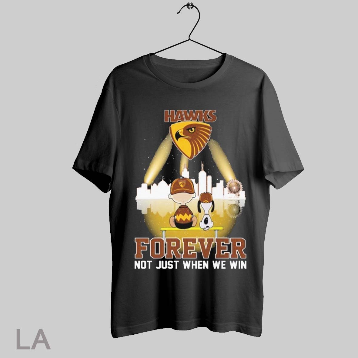 Top Snoopy And Charlie Brown The Peanuts Hawthorn Hawks Forever Not Just When We Win Sweatshirt Tee Shirt