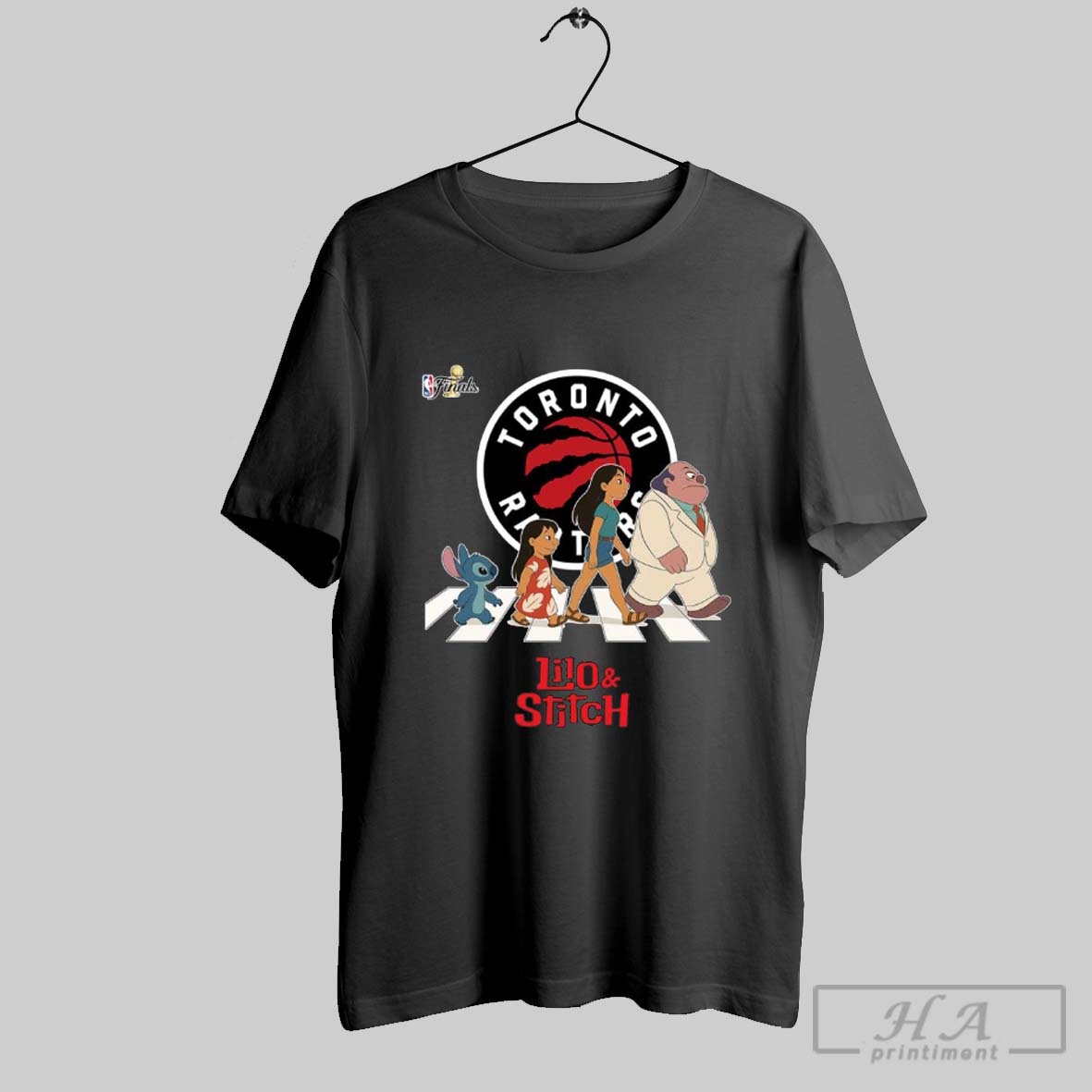 Toronto Raptors Nba Lilo And Stitch Characters Abbey Road Shirt